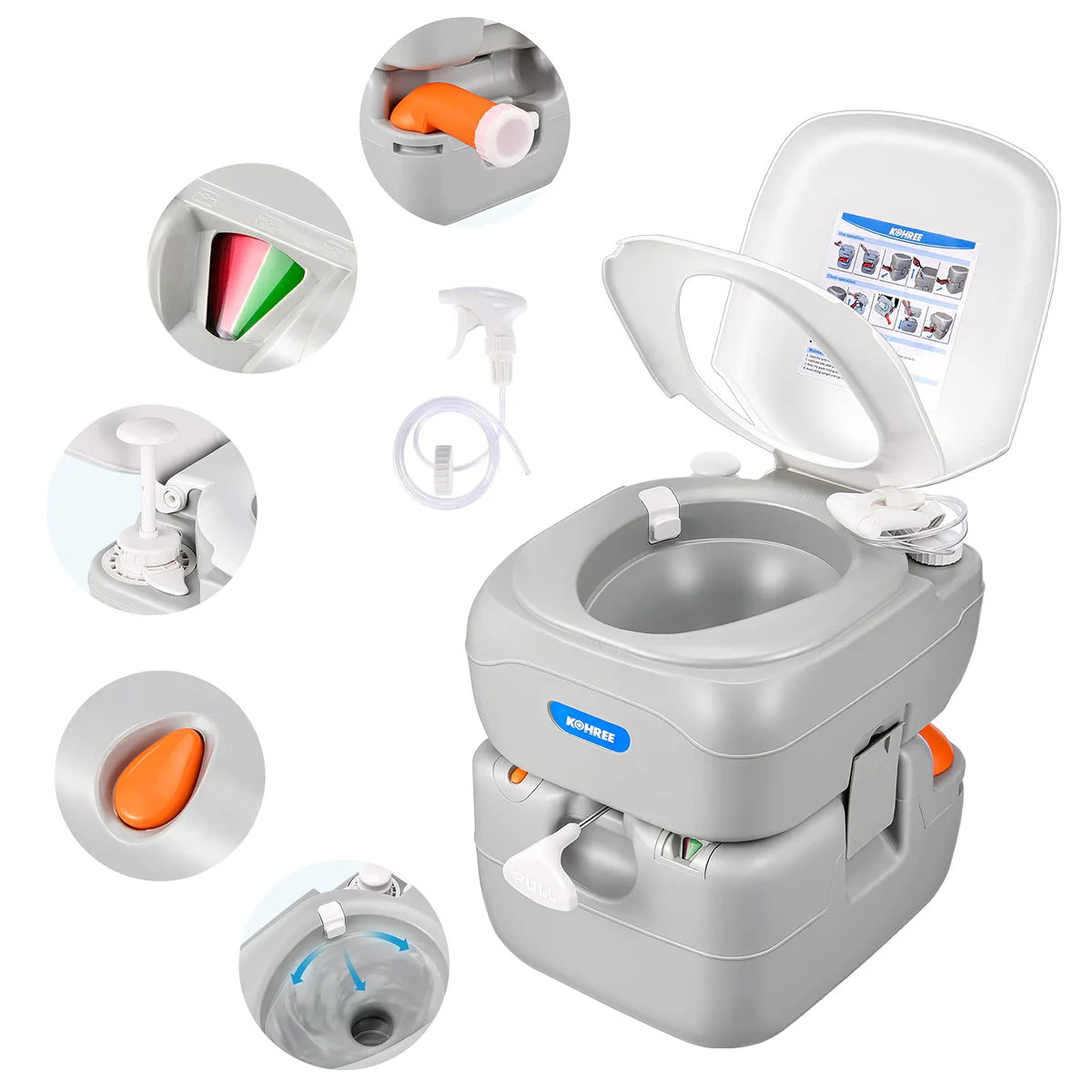 Kohree Compact One Piece Toilet Dual Flush Elongated Toilet