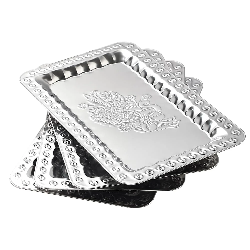 ZENOVLUX Swirl Floral Serving Trays Set