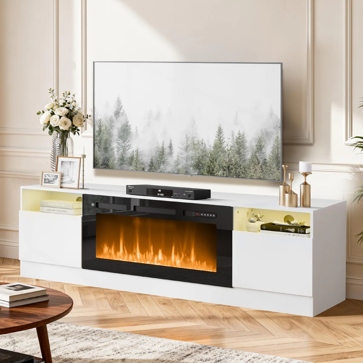 YISUFO Fireplace TV Stand