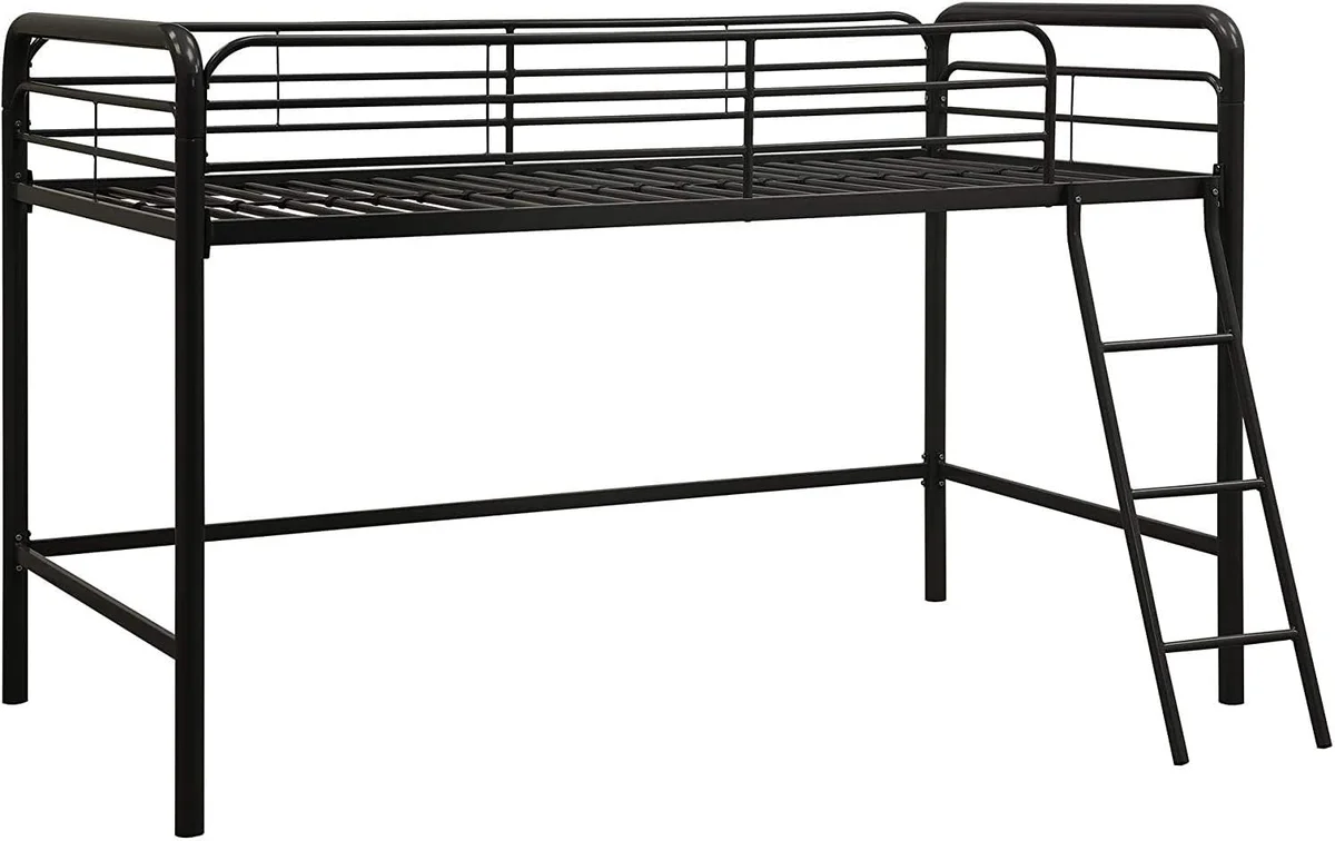 Junior Metal Loft Bed, Black