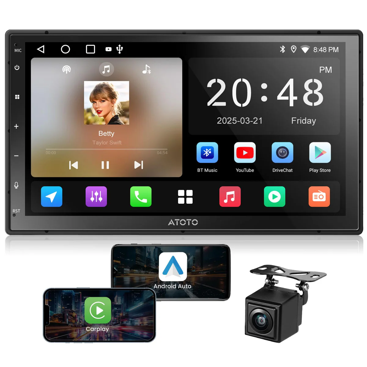 ATOTO A5L Android Double DIN Car Stereo with CarPlay & Android Auto