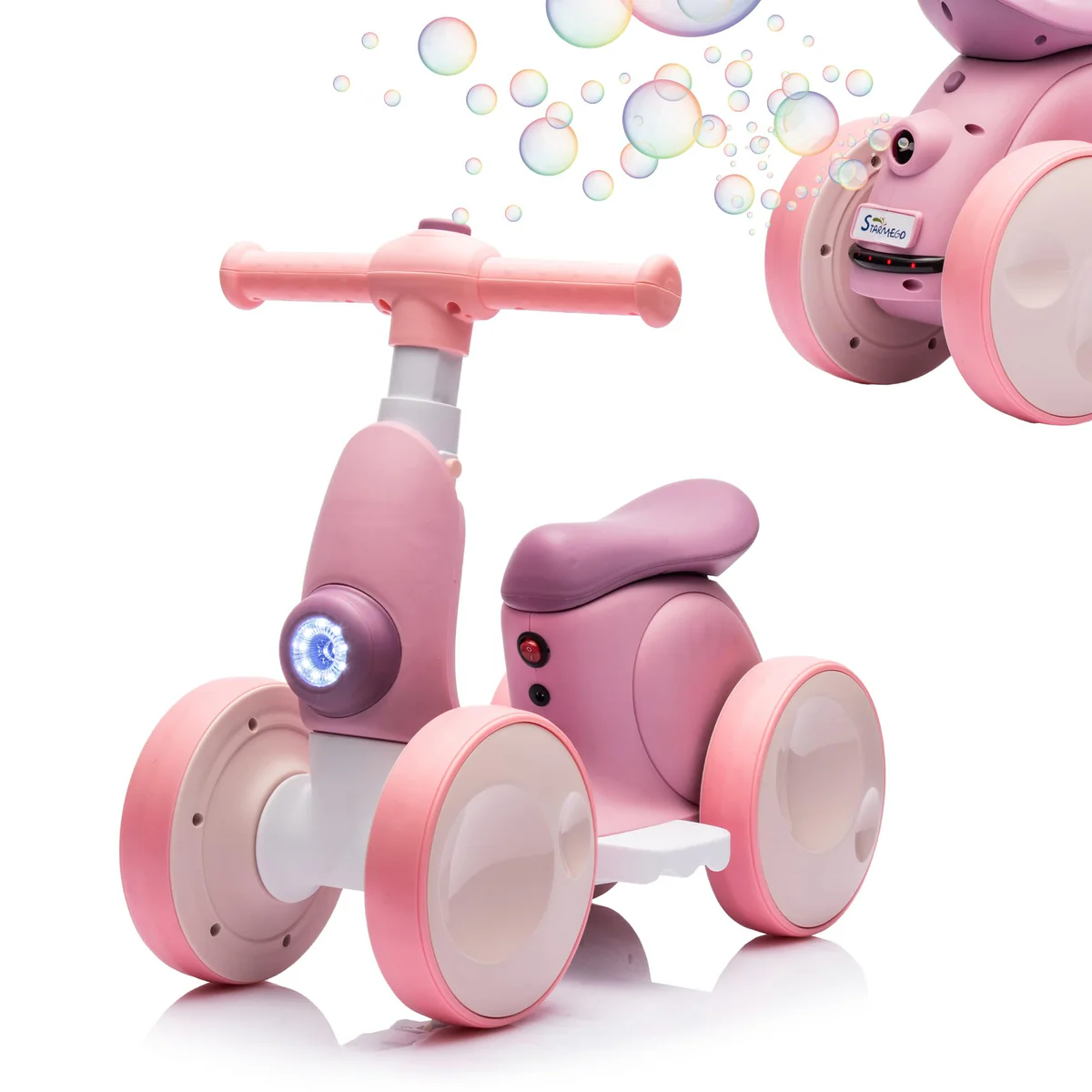 JoyRydz 4-in-1 Baby Balance Bike with Bubble Machine