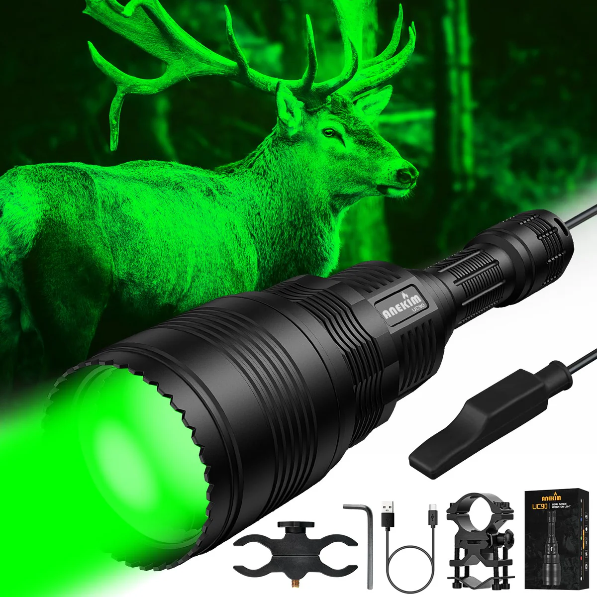 ANEKIM UC90 Hunting Flashlight Kit Predator Light