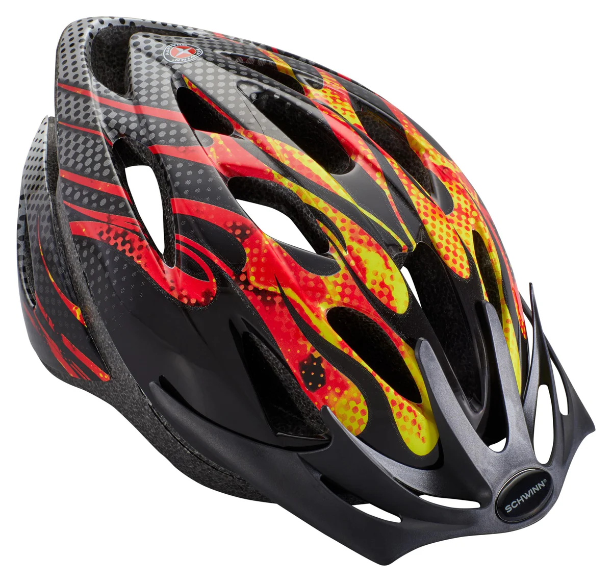 Schwinn Thrasher Bike Helmet, Lightweight Microshell Design, Child, Flames