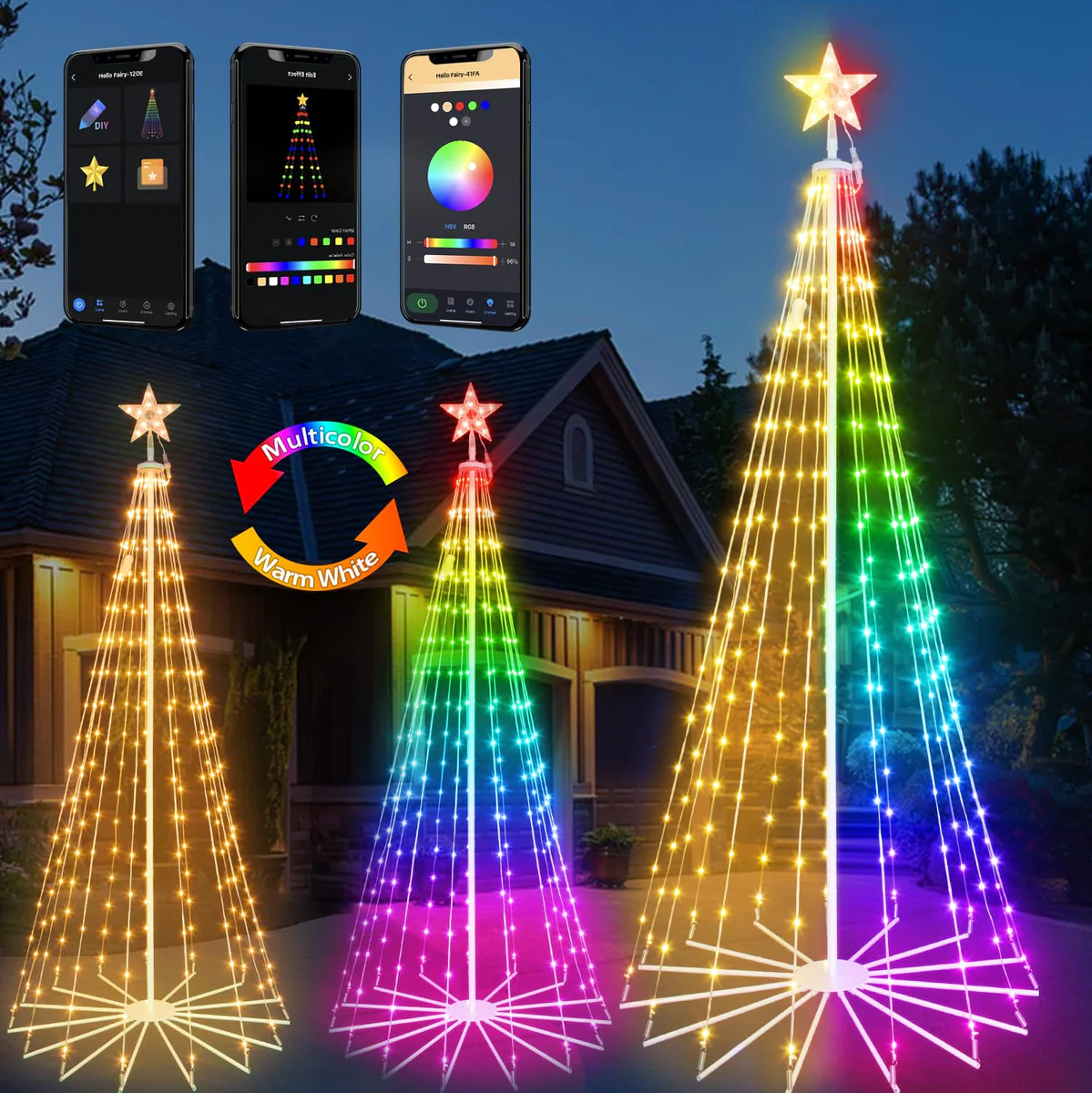 Aoycocr 9ft Smart Outdoor Christmas Tree with LED Lights & App Control