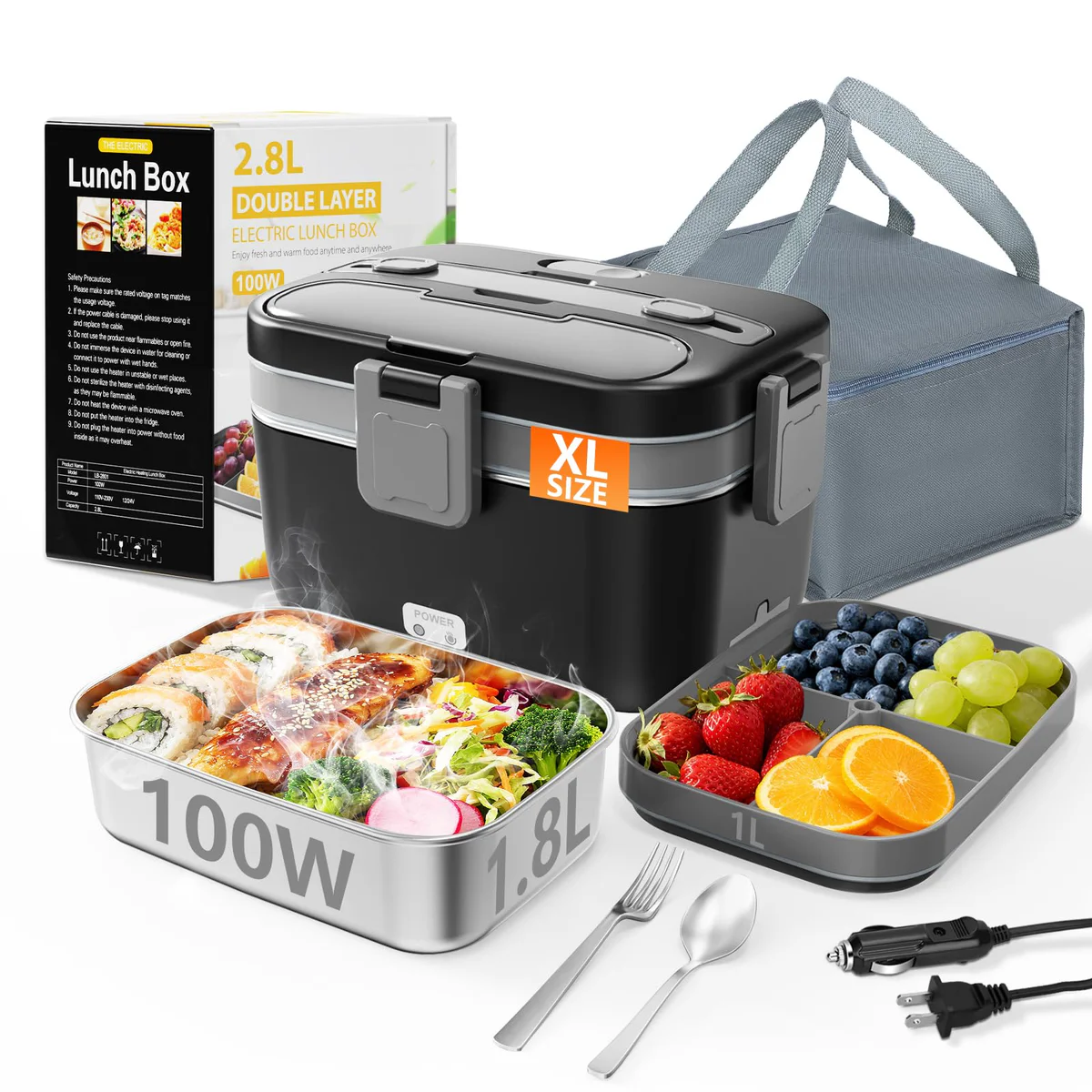 LISHZEN Electric Heated Lunch Box 