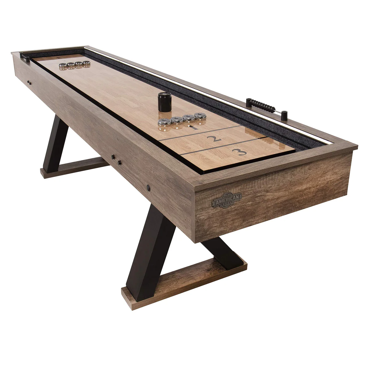 American Legend Kirkwood 9ft Shuffleboard Table with Bowling