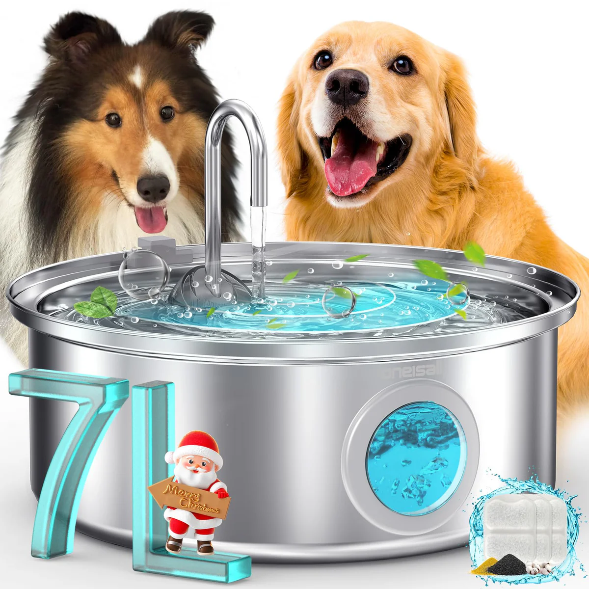 oneisall Pet Water Fountain Automatic Dispenser