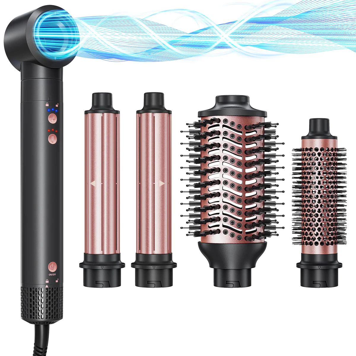 Kinked 5-in-1 Hot Air Styler and Hair Dryer Brush Set