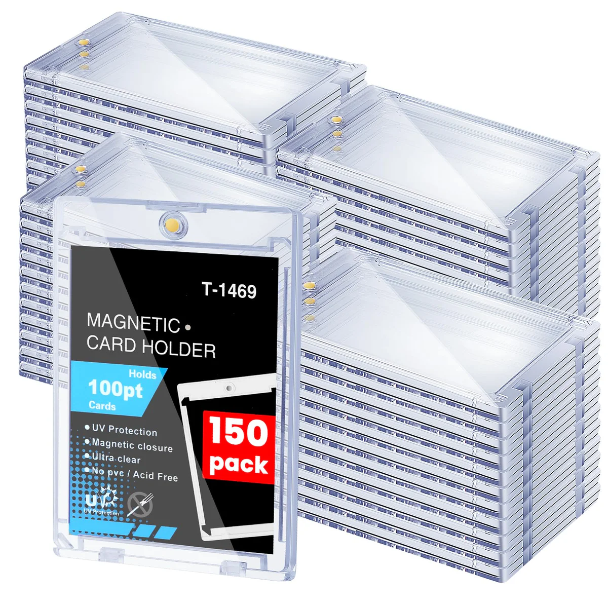 VZZNN Magnetic Trading Card Holder 100pt One Touch Hard Case