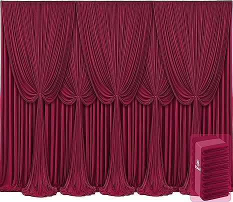  Tao-Ge Burgundy Backdrop Curtains