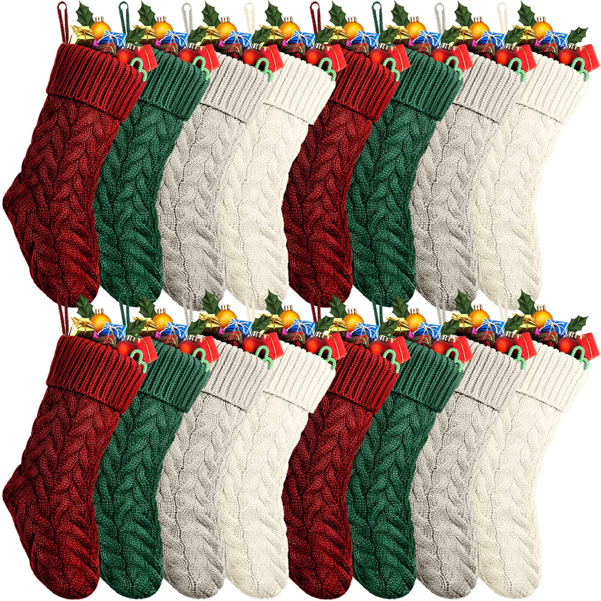 Vinsot Christmas Stockings Cable Knit