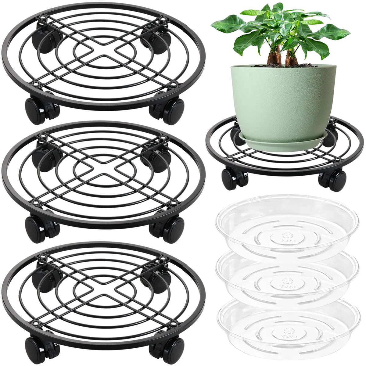 lucpur Metal Plant Caddy with Wheels