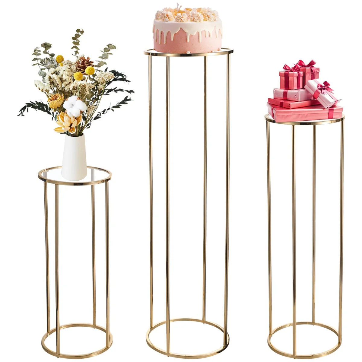 Homaisson Metal Cylinder Pedestal Stand