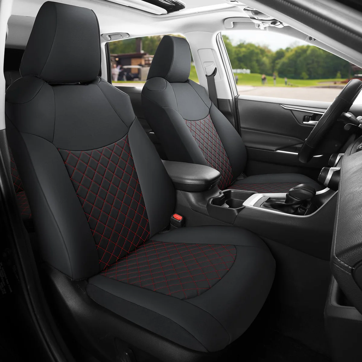 Toyota Rav4 (2019- 2025) - Black/Red Seat Covers