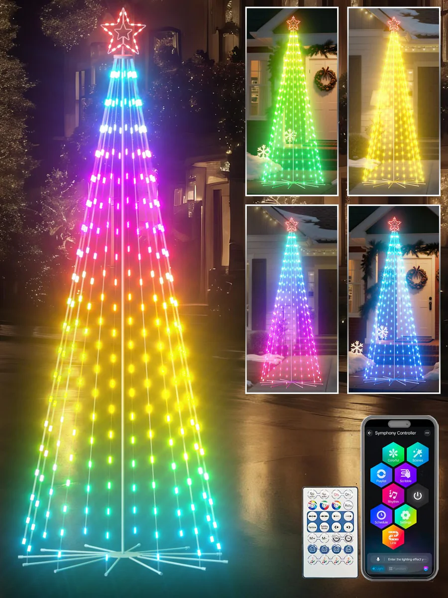 BraveDream Smart RGB LED Outdoor Lighted Christmas Tree