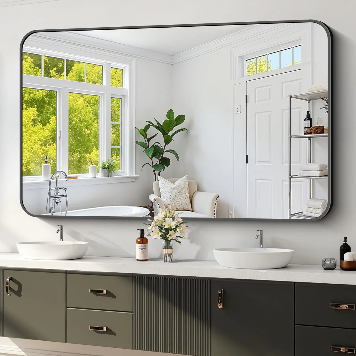 Koonmi Rectangular Bathroom Vanity Mirror