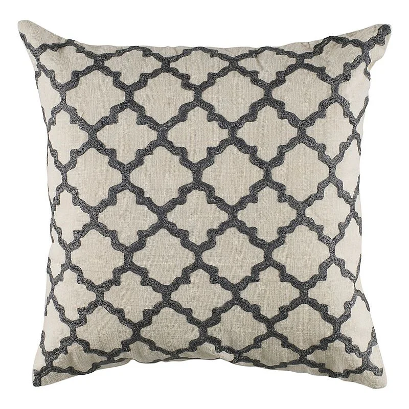 Rizzy Home Moroccan Tile Embroidered Decorative Pillow