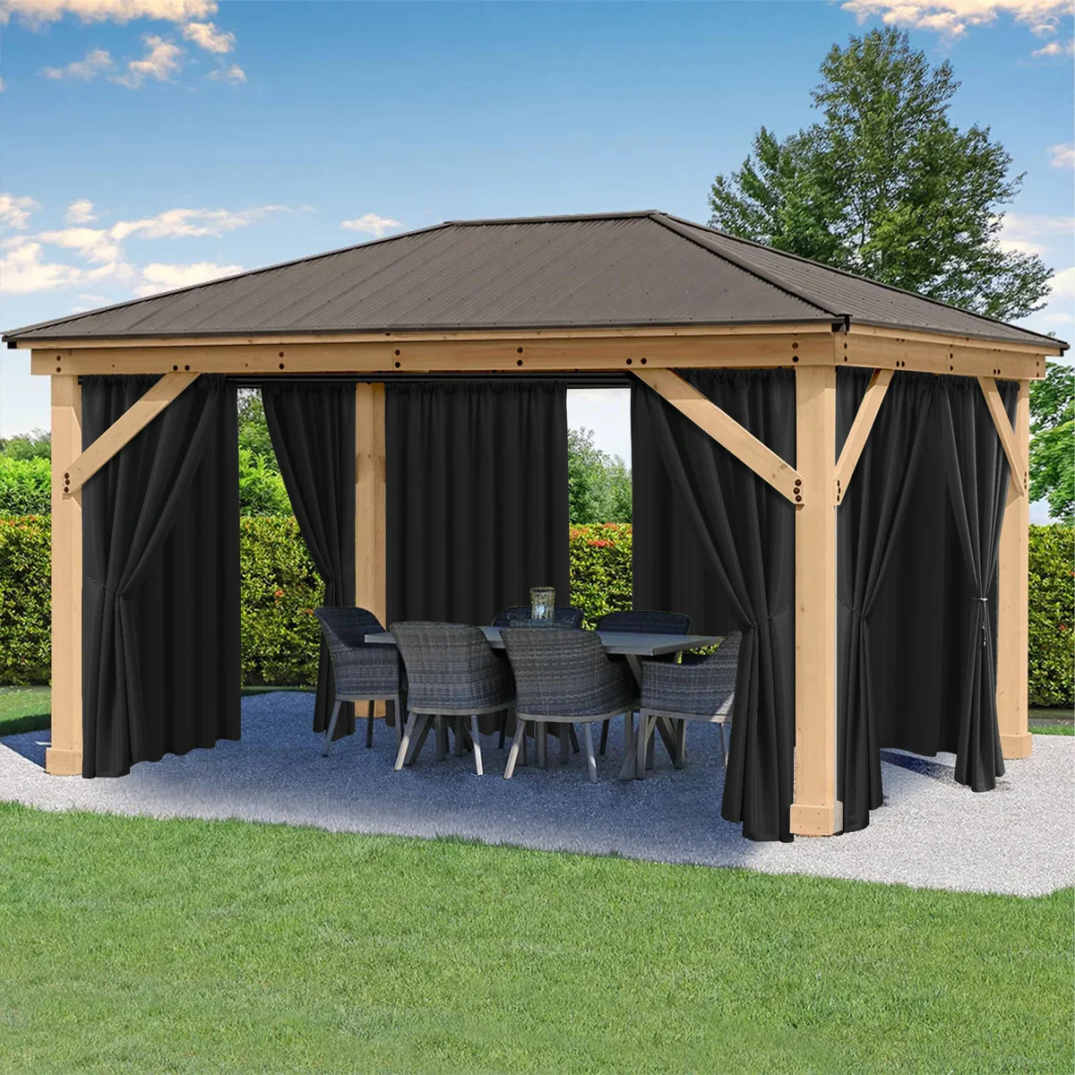 HolidayIdeas Outdoor Waterproof Patio Curtains