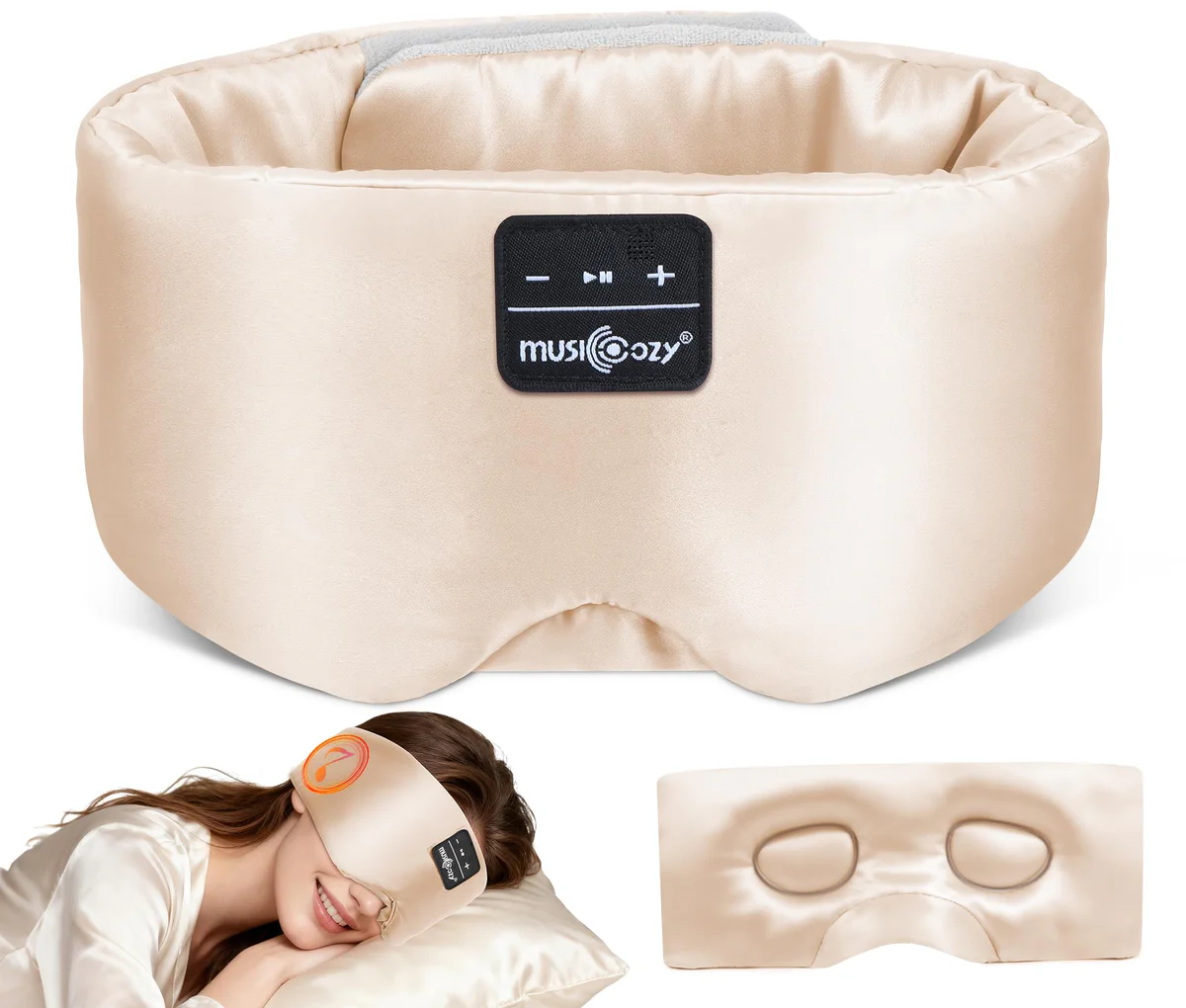 MUSICOZY Silk Bluetooth Sleep Mask Headphones