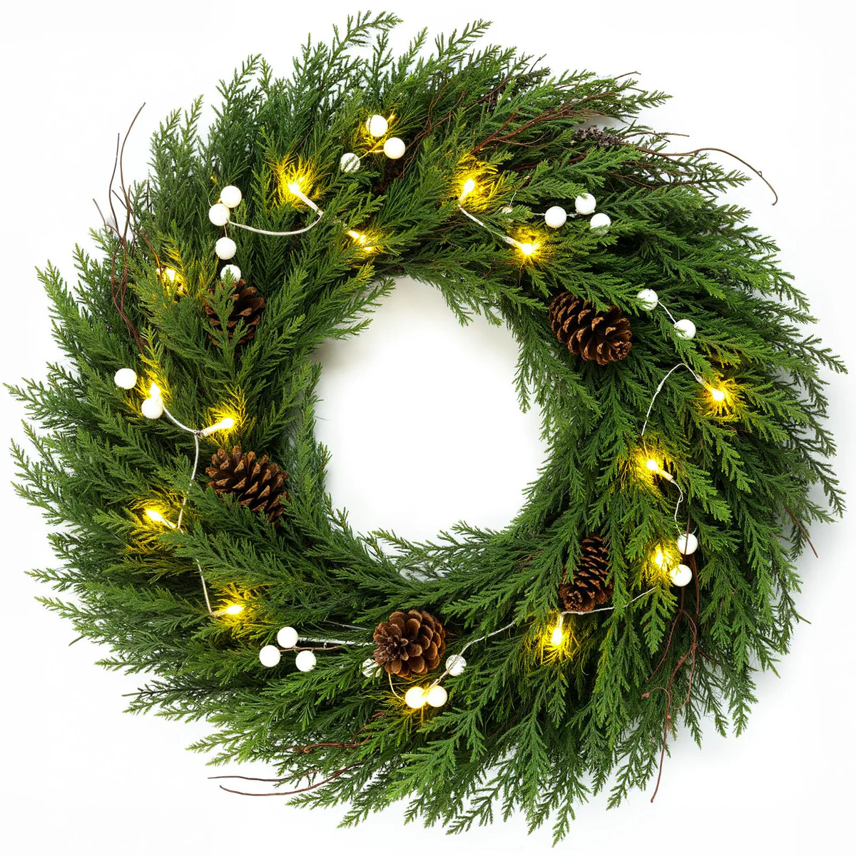 CraftyDream Lighted Christmas Wreath