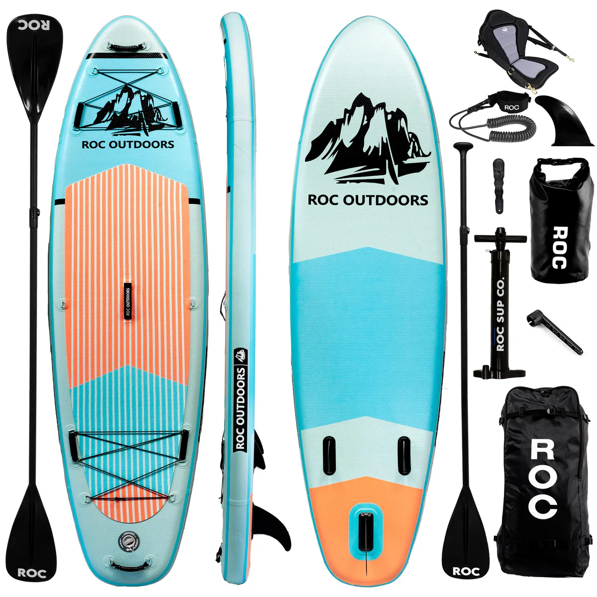 Roc Outdoors Inflatable Stand-Up Paddle Board with Accessories