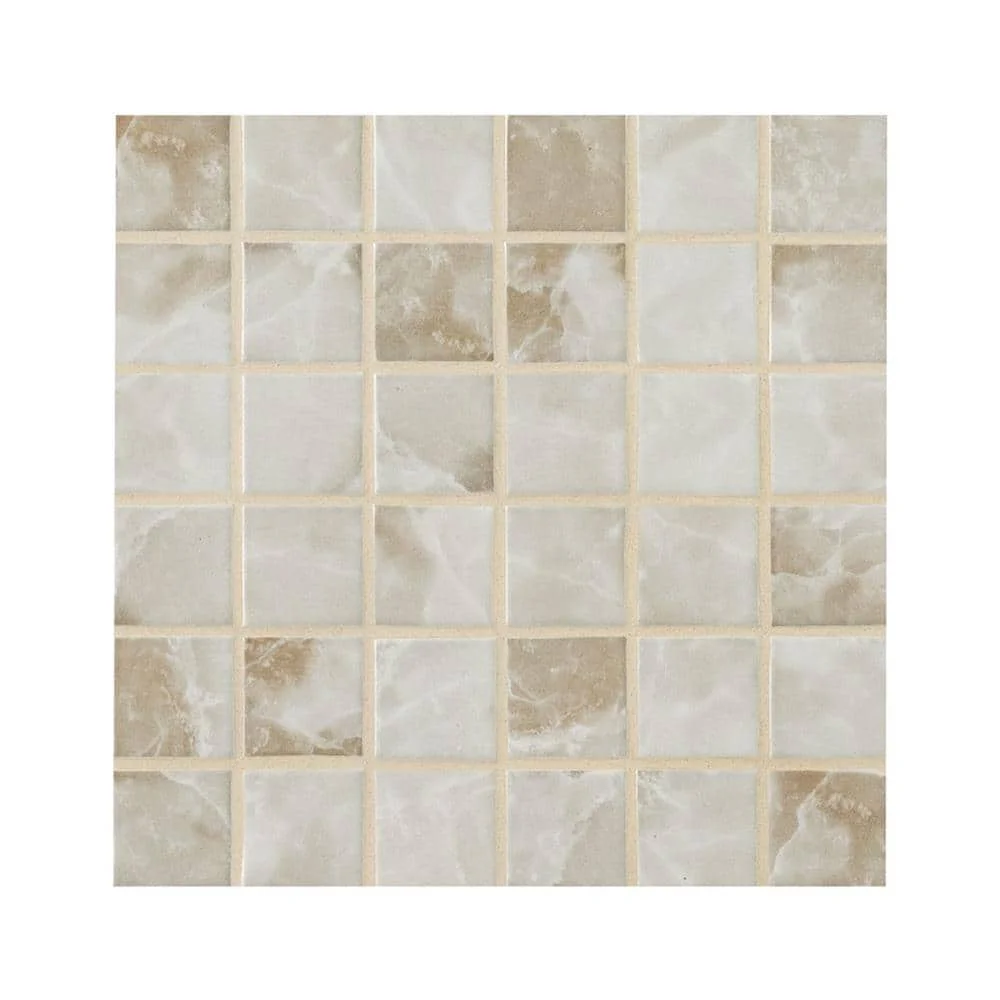(QTY 2) MSI Terra Onyx Square Matte Porcelain Mesh-Mounted Mosaic Tile 