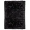 Sheepskin Faux Furry Black Cozy Rugs  Area Rug