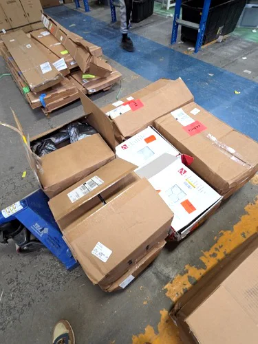 Pallet of Assorted Tile flooring and backslash