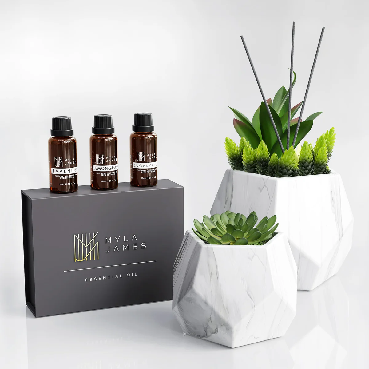 MYLA JAMES Reed Diffuser Essential Oil Set