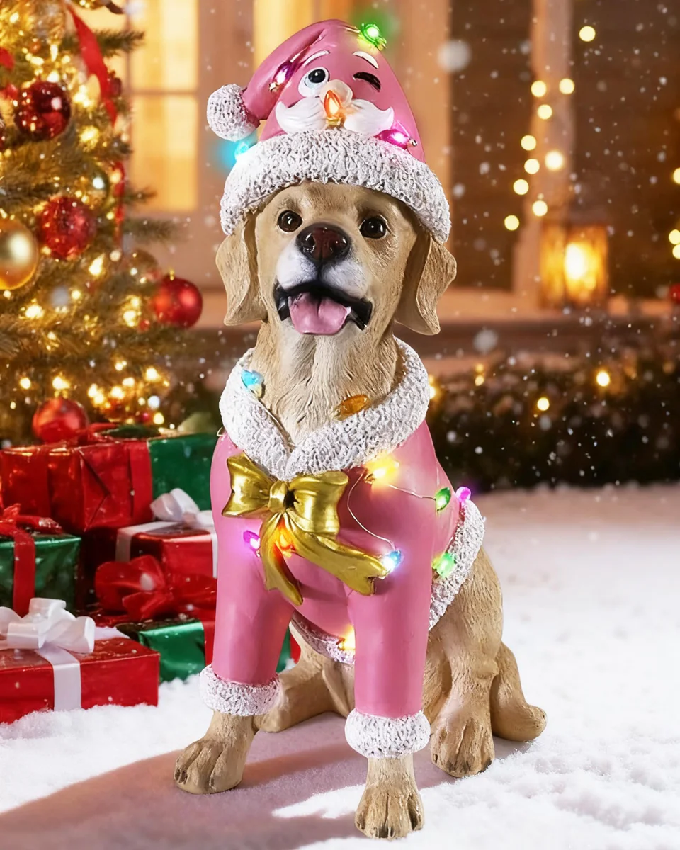 Grdliynx Christmas Dog Statue