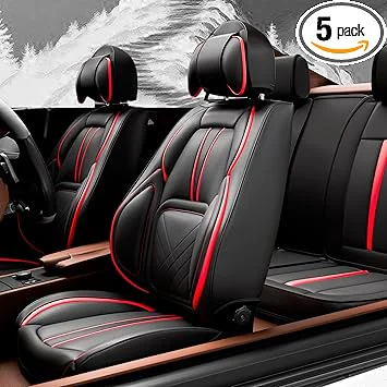 Universal Fit - Red/Black Puffy Seat Covers (Full Set)