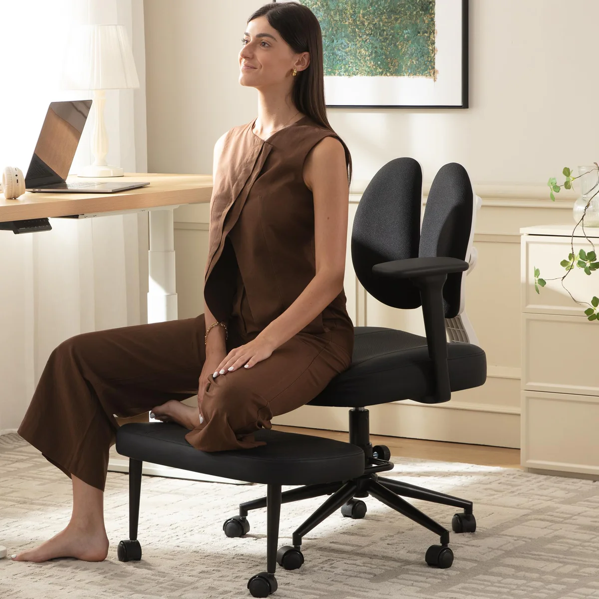 AreShark Criss Cross Ergonomic Office Chair with Footrest