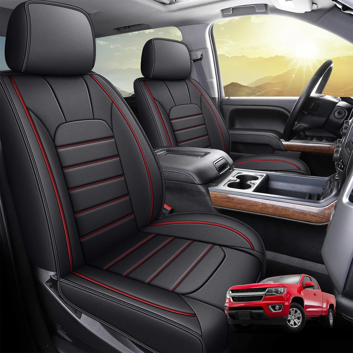 AOMSAZTO Leather Car Seat Covers Custom Fit Full Set