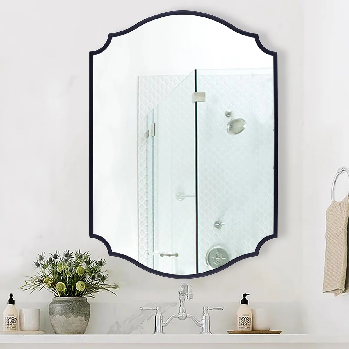 Chende Arched Wall Mirror with Metal Frame