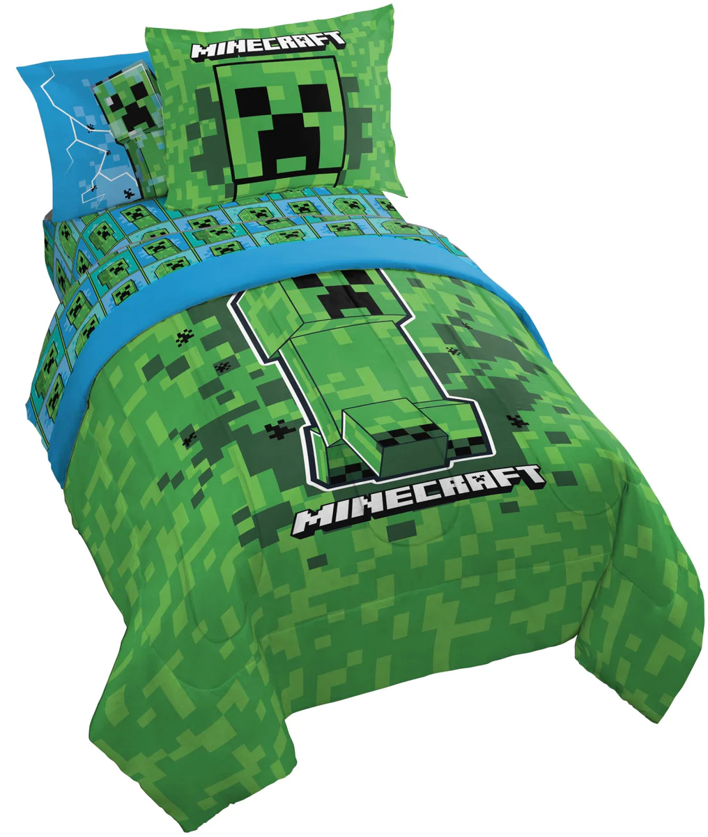 Jay Franco Minecraft Creeper Comforter & Sheet Set