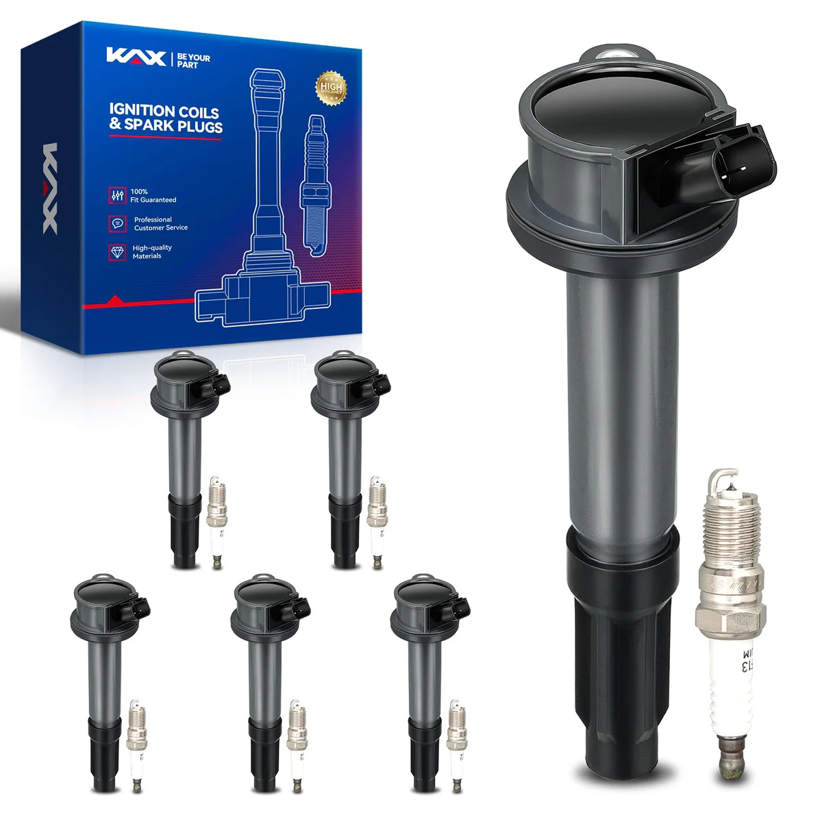 KAX Ignition Coils & Spark Plugs Kit