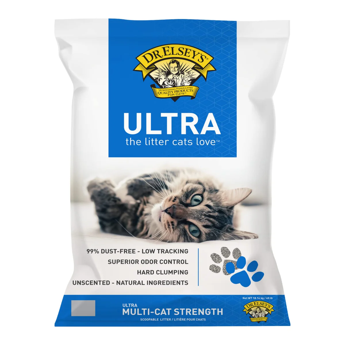 Dr. Elsey's Ultra Premium Clumping Cat Litter, 40 pound bag ( Pack May Vary )