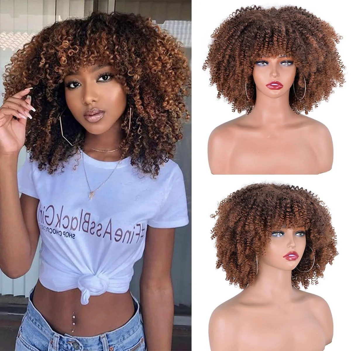 Vitorish Curly Afro Wig