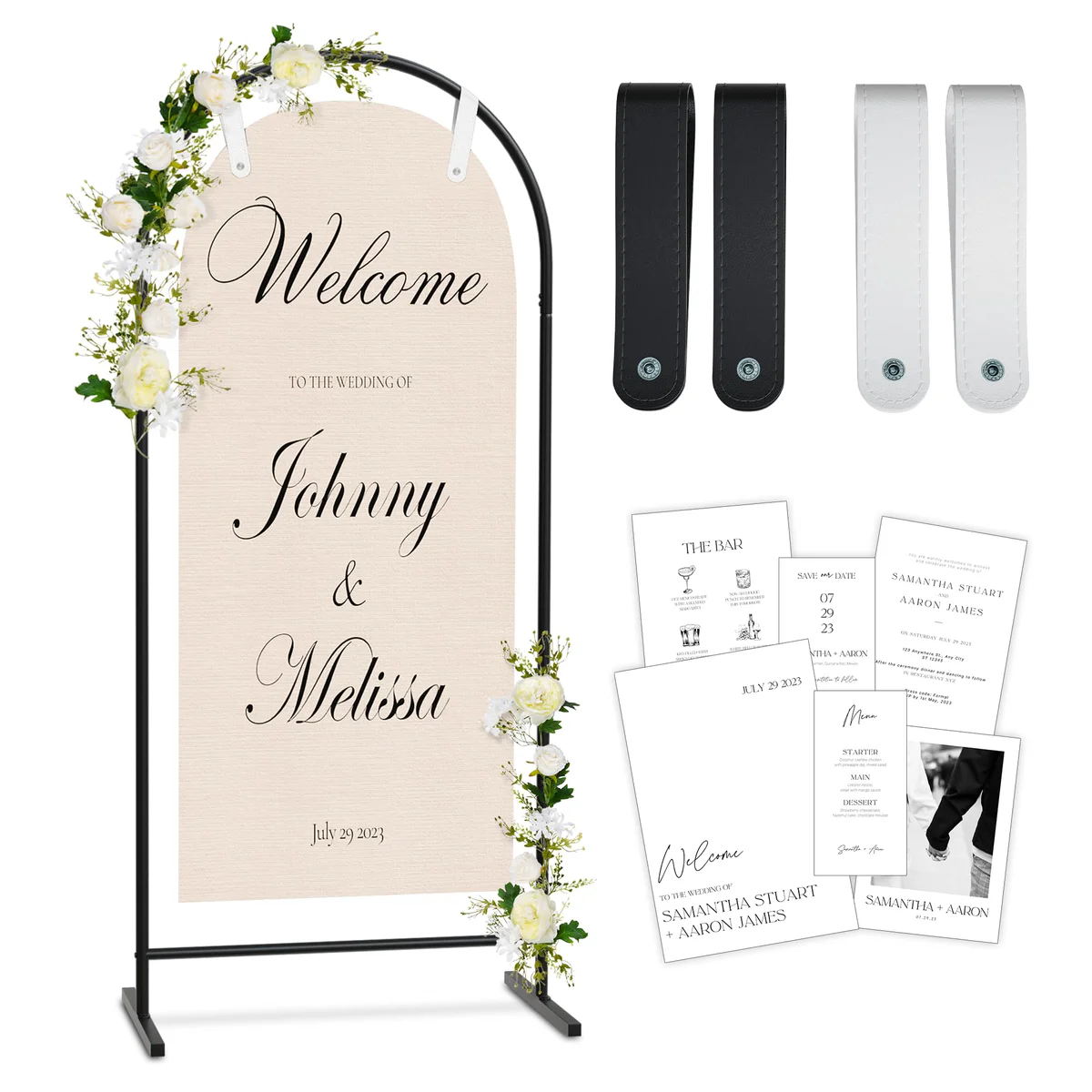 kiniu Wedding Sign Easel Stand Floral Decor