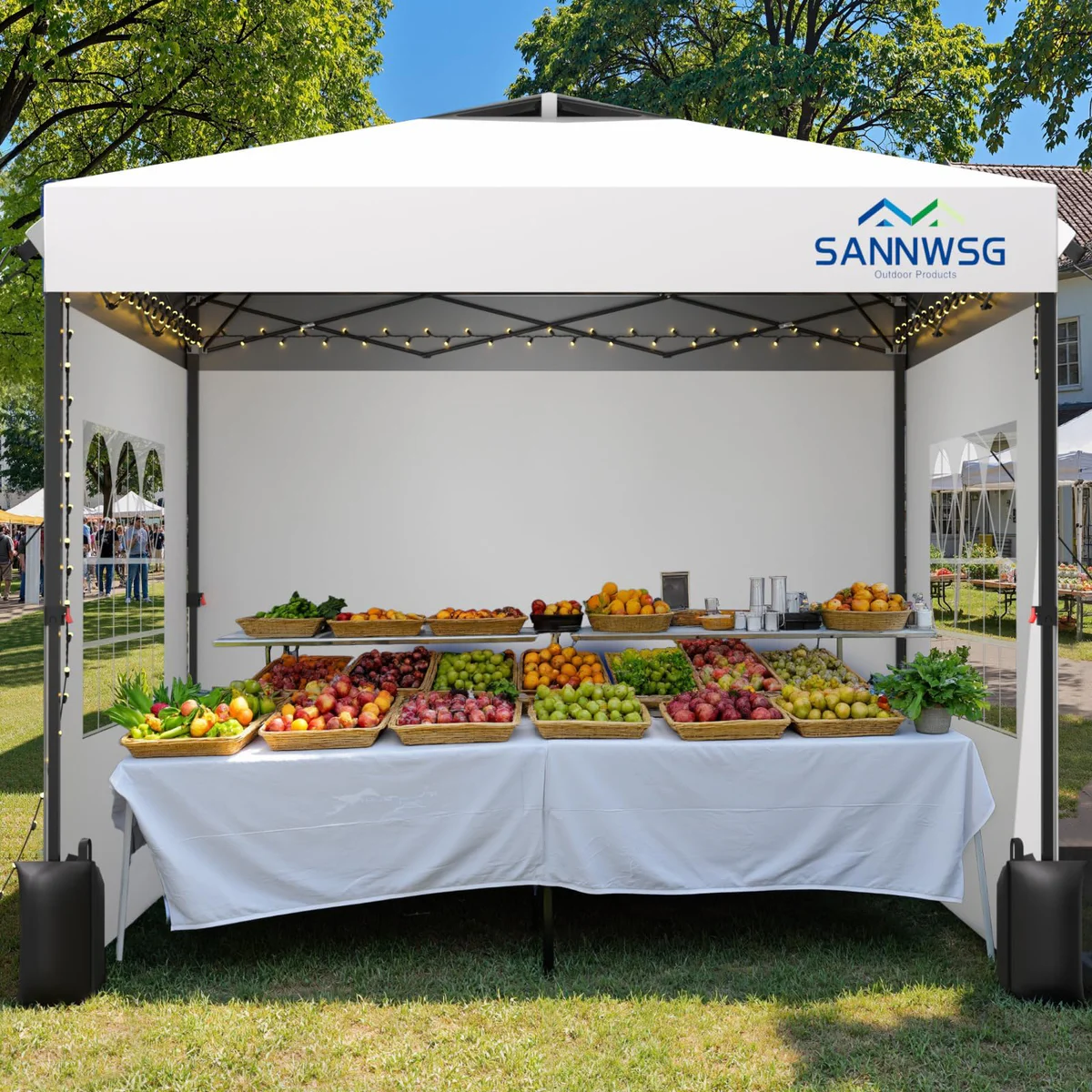 Sannwsg Pop Up Canopy Tent with 3 Sidewalls