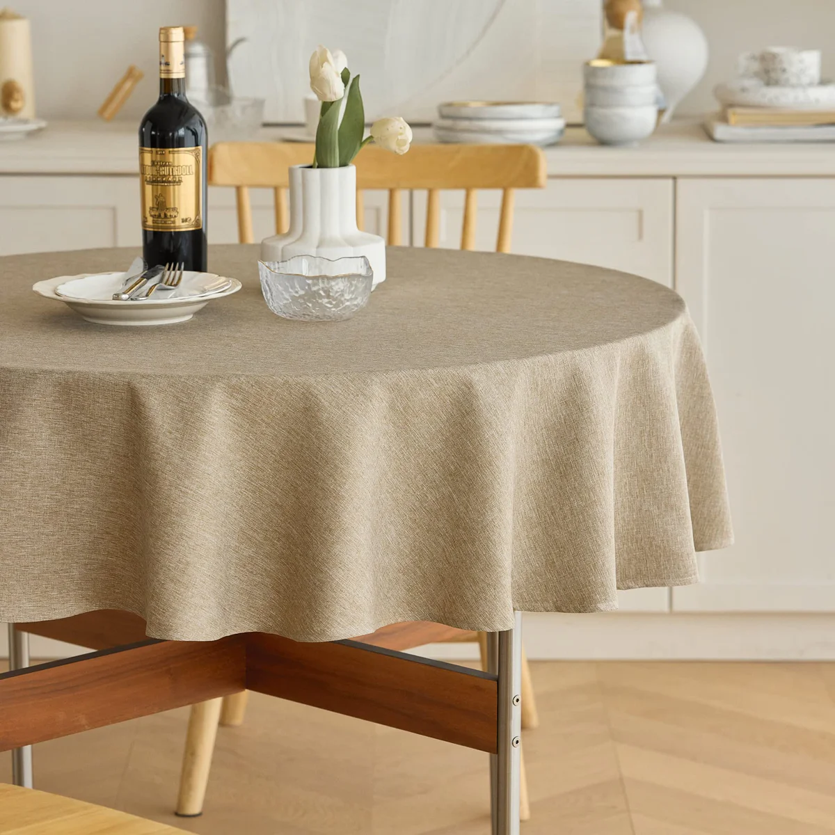 Decorelia Waterproof Round Tablecloth 