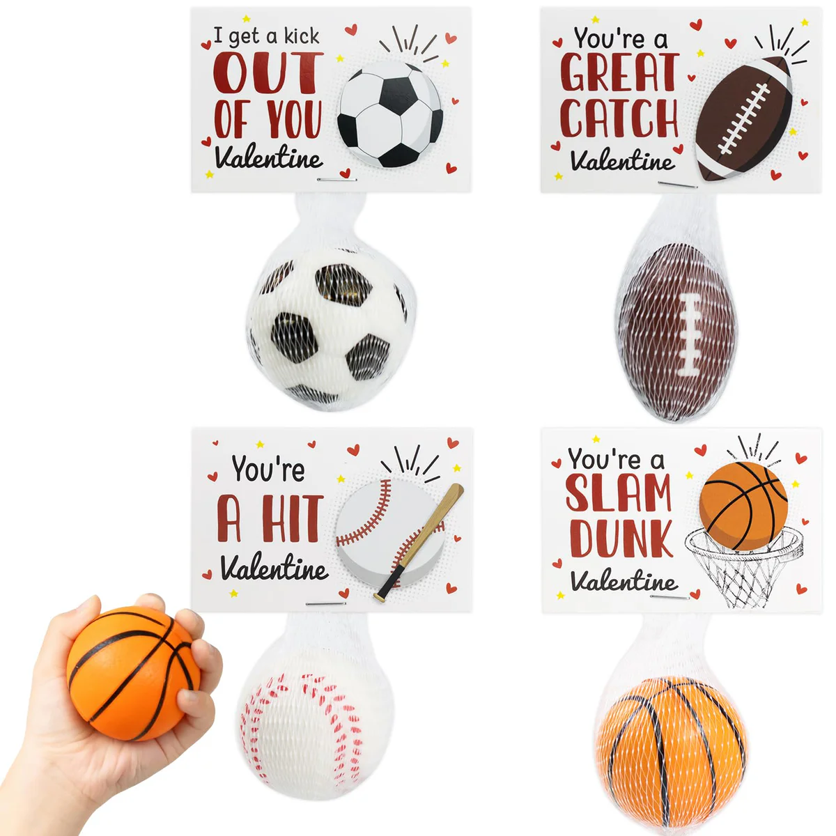Mythcloud Sports Stress Balls Valentine's Day Cards