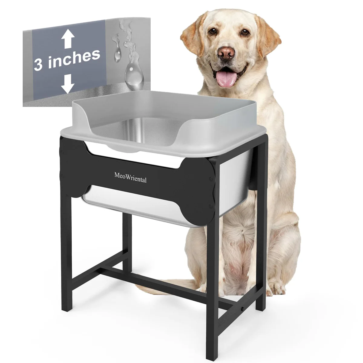 MeoWriental Elevated Dog Water Bowl