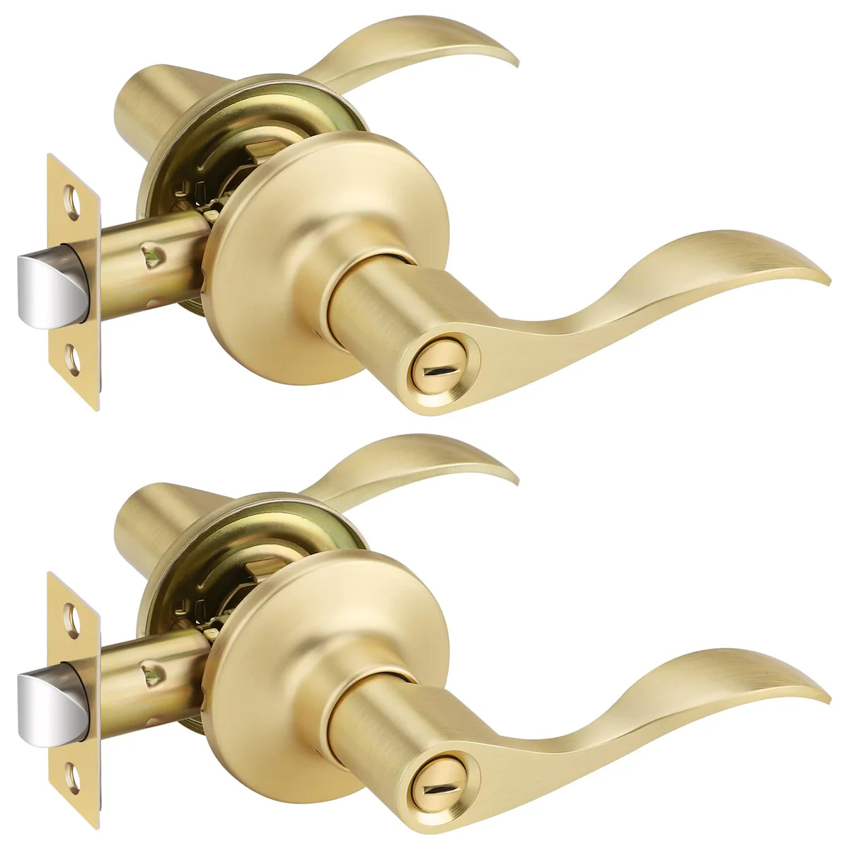‎Bonpoly 2 Pack Satin Brass Door Handle