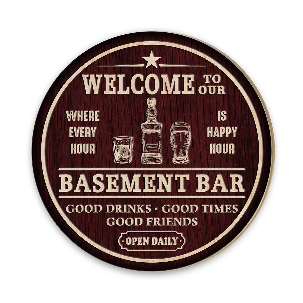 MUCHNEE Basement Bar Wood Sign