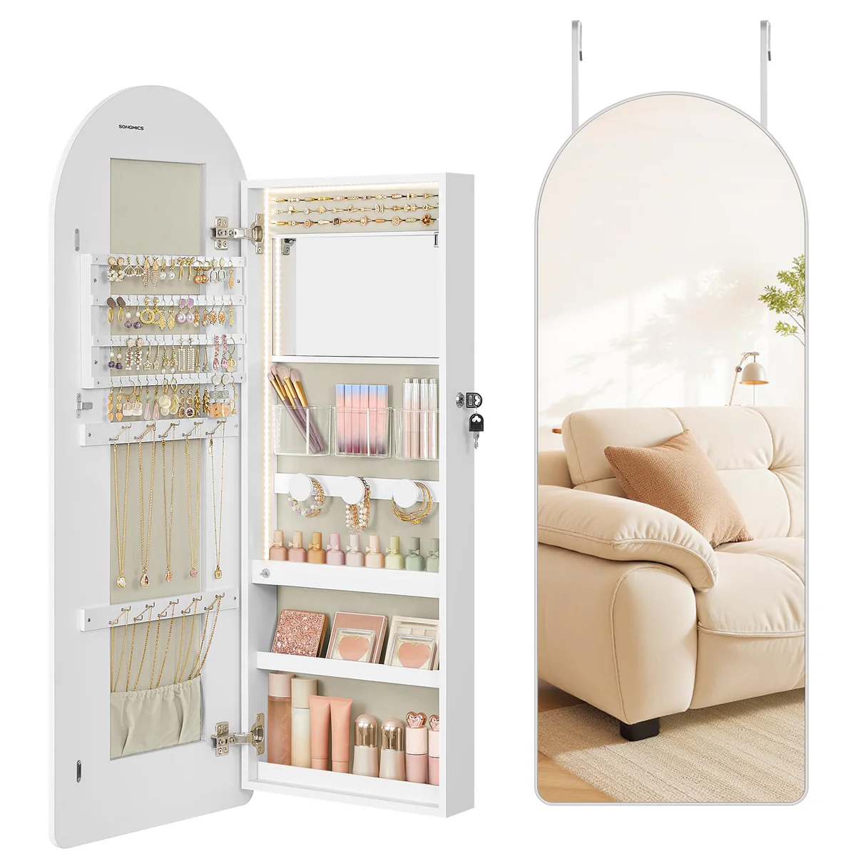 SONGMICS Jewelry Cabinet Mirror