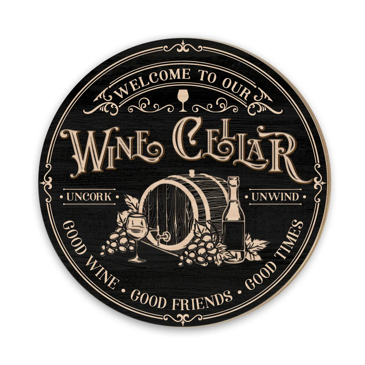 MUCHNEE Wine Cellar Wood Sign