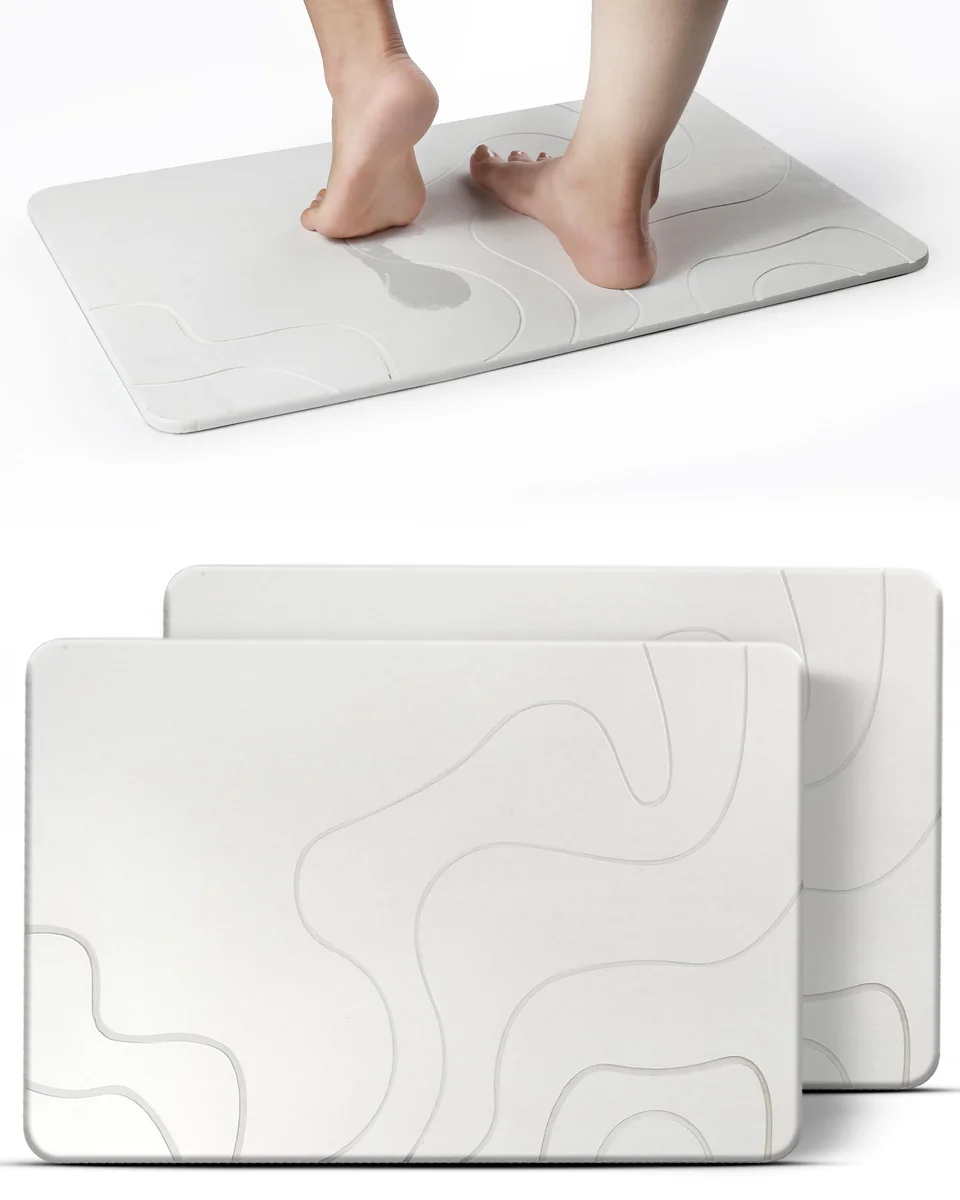 BigBcart Diatomaceous Earth Quick Dry Non-Slip Bath Mats