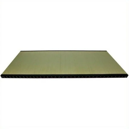 Oriental Furniture Queen Size Tatami Mat Traditional Japanese Rush Grass Natural Color Flooring